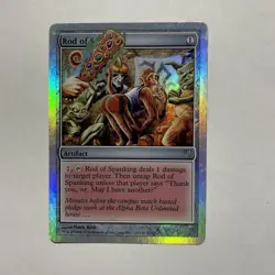 Magic The Gathering Rod of Spanking MTG FOIL Unhinged UNH 2004 #12 LP/MP RARE - Image 1