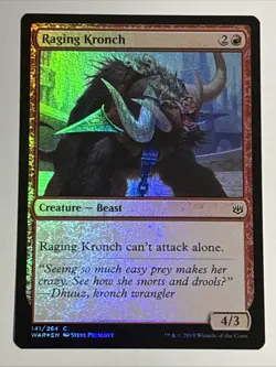 MTG War of the Spark Raging Kronch Foil 141/264 NM - Image 1