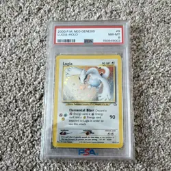 Pokemon Lugia Neo Genesis Holo Rare Unlimited 9/111 PSA 8 English Card - Image 1