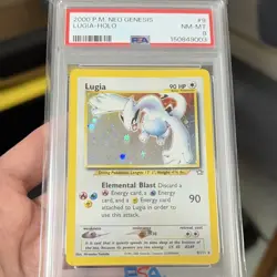 Pokemon Lugia Neo Genesis Holo Rare Unlimited 9/111 PSA 8 English Card - Image 3