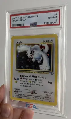 Pokemon Lugia Neo Genesis Holo Rare Unlimited 9/111 PSA 8 English Card - Image 4