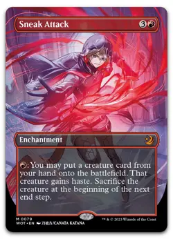 Sneak Attack (Anime Borderless) #79 (NM) Wilds of Eldraine WOT Magic MTG - Image 1