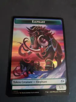 FOIL - MTG - Elephant Treasure Double-Sided Token - Tarkir: Dragonstorm NM - Image 1