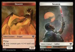 MTG Dragon (0020) // Soldier (0009) Double-Sided Token - Foil NM-Mint Commander - Image 1
