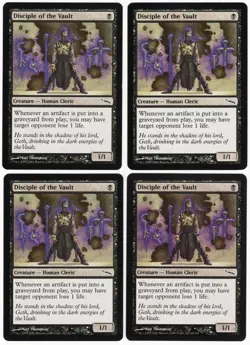 Disciple of the Vault x4 4x 2003 Mirrodin PLAYSET Black Creature MTG NM AZ1 - Image 1