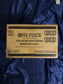 One Piece The Azure Sea's Seven OP-14-EB04 Sleeved Booster Case 144 Packs Sealed - Image 2