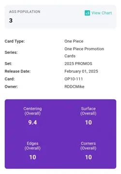 One Piece Monkey D Luffy OP10-111 Learn Together Set Sail Event Promo AGS 10 - Image 3