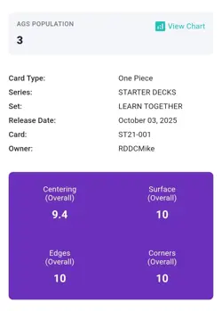 One Piece English Monkey D Luffy Leader Learn Together Deck AGS 10 - Image 3