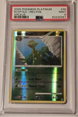 2009 Pokemon Platinum Arceus Sceptile Reverse Holo #30/99 PSA 9 *POP 6, 1 HIGHER - Image 1