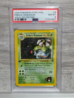 Pokemon 2000 Gym Challenge Erika's Venusaur Holo 1st Edition #4 PSA 8 - Image 1