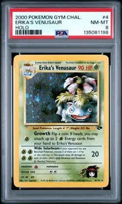 2000 POKEMON GYM CHALLENGE HOLO #4 ERIKA'S VENUSAUR PSA 8 - Image 1