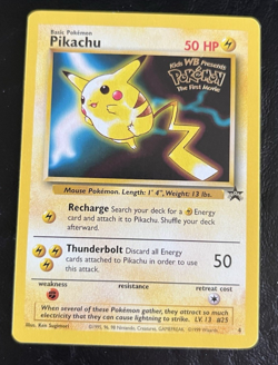 Pikachu #4 Black Star Promo 1999 WOTC WB 1st First Movie Pokemon Card nm - Image 1