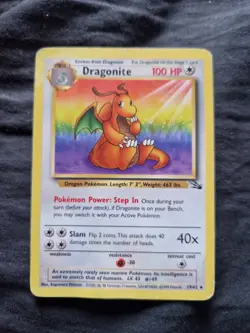 DRAGONITE 19/62 Pokemon Fossil Set Card Vintage - Image 1