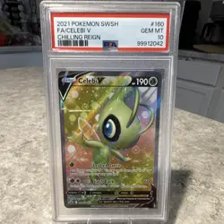 Pokemon Celebi V Full Art Holo 160/198 Chilling Reign 2021 PSA GEM MT 10 - Image 1