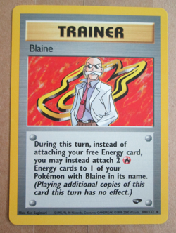 Blaine - 100/132- Rare Non-Holo WOTC TCG—Gym Challenge Set Pokemon Card - Image 1