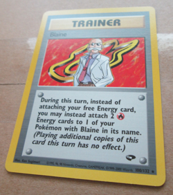 Blaine - 100/132- Rare Non-Holo WOTC TCG—Gym Challenge Set Pokemon Card - Image 5