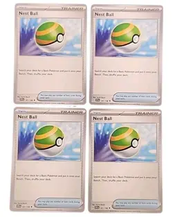 Nest Ball 181/198 x4 Playset Scarlet & Violet SV Pokemon Trainer NM - Image 1