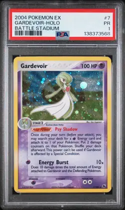 SWIRL PSA 1 2003 Pokemon EX Ruby Sapphire Battle Stadium Gardevoir Holo 7/109 - Image 1
