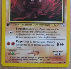 Onix 69/111 Common 1st Edition Non-Holo Neo Genesis Set Pokemon NM - Image 3