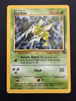 Pokemon Scyther 26/64 Jungle Rare Regular Basic 70 HP English Wizards - Image 1
