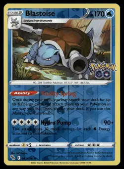 Blastoise 017/078 Holo Rare Pokemon GO Pokemon Reverse Holo Near Mint - Image 1