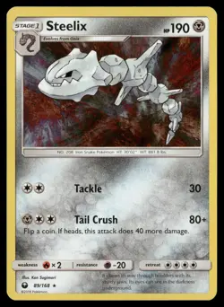 Steelix 89/168 Holo Rare Celestial Storm Pokemon Holo Near Mint - Image 1