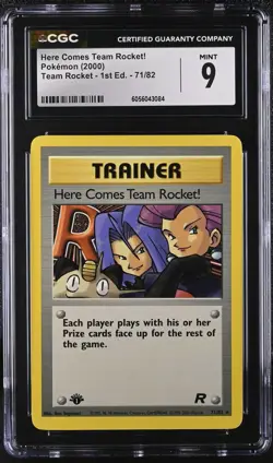 CGC 9 Here Comes Team Rocket! Team Rocket 1st Edition 71/82 Pokemon Card psa - Image 1