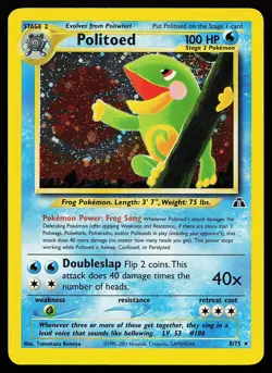 Politoed 8/75 Holo Rare Neo Discovery Pokemon Card - Image 1