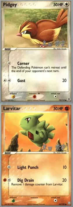 Pokemon TCG World championship 2005 Larvitar Pidgey x2 Mp - Image 1
