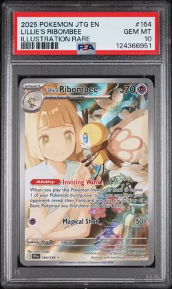 2025 POKEMON JTG EN-JOURNEY TOGETHER ILLUSTRATION RARE LILLIE'S RIBOMBEE PSA 10 - Image 1
