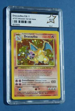 Pokemon Charizard Dracaufeu #4/102 Base Set 1ere Edition 1st French PCA 9.5 NEUF - Image 1