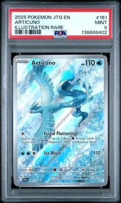 2025 POKEMON JTG EN-JOURNEY TOGETHER ILLUSTRATION RARE #161 ARTICUNO PSA 9 - Image 1