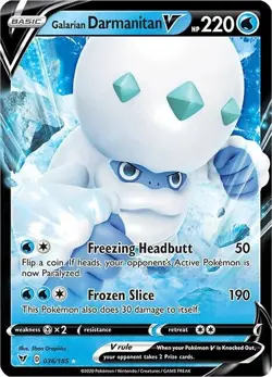 Pokemon Galarian Darmanitan V 036/185 Vivid Voltagen Full Art Ultra Rare Holo - Image 1