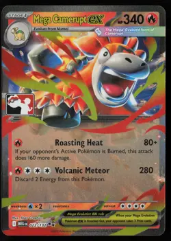 Pokemon Mega Camerupt ex - 022/132 Prize Pack Series Cards Holo Pack Fresh - NM - Image 1