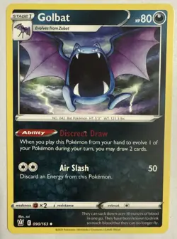 Golbat 090/163 Swsh05: Battle Styles - Pokemon TCG Card - NM - Image 1