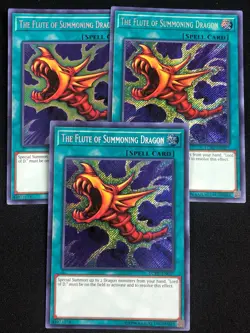 YUGIOH THE FLUTE OF SUMMONING DRAGON LCKC-EN027 SECRET X3 NM - Image 1