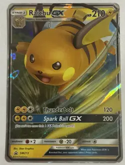 Raichu GX SM213 Sm Holo Pokemon TCG NM/M - Image 1
