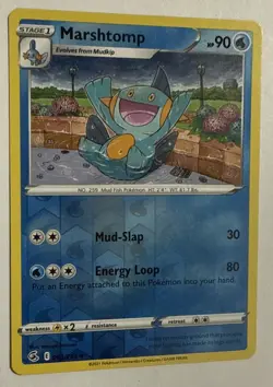 Marshtomp 063/264 Reverse Holo Pokemon TCG Fusion Strike Card Near Mint/Mint - Image 2