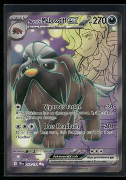 ✰ ARVEN'S MABOSSTIFF EX 218/182 ULTRA RARE DESTINED RIVALS POKEMON ✰ NM/M - Image 2