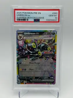 2025 Pokemon Umbreon Ex Surprise Box 060/131 Prismatic Evolutions Stamp - PSA 10 - Image 1