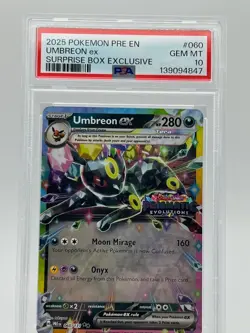 2025 Pokemon Umbreon Ex Surprise Box 060/131 Prismatic Evolutions Stamp - PSA 10 - Image 2