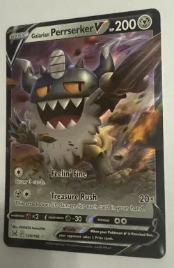 Pokemon Galarian Perrserker V 129/196 Swsh11: Lost Origin Holo NM/M - Image 3