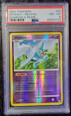 Pokemon - Wynaut Reverse Holo - Diamond and Pearl - #42 - PSA 8 - Image 1