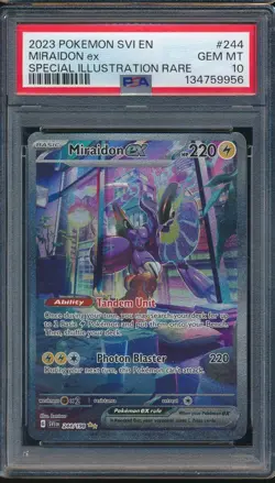 2023 Pokemon Scarlet & Violet 244 Miraidon ex Special Illustration Rare PSA 10 - Image 1