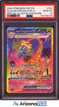 Pokemon 2024 Alolan Exeggutor ex 242/191 Tera SIR Surging Sparks GEM MINT PSA 10 - Image 1