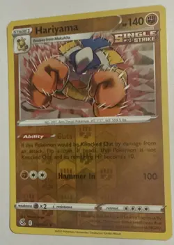 Hariyama 143/264 Swsh08: Fusion Strike Reverse Holo Pokemon TCG NM/M - Image 3
