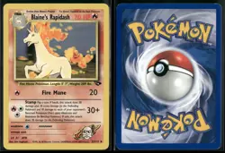 ✰ BLAINE'S RAPIDASH 33/132 UNLIMITED UNCOMMON GYM CHALLENGE POKEMON ✰ MP - Image 1