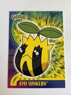 #191 SUNKERN Pokemon Topps TV Animation Edition Card NM - Image 1