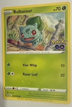 Bulbasaur 001/078 Pokemon Go NM Pokemon TCG card- Near Mint - Image 2