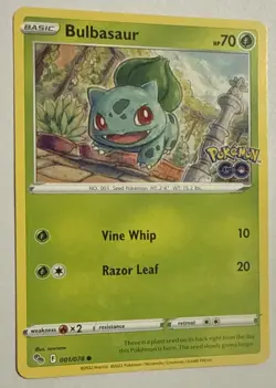 Bulbasaur 001/078 Pokemon Go NM Pokemon TCG card- Near Mint - Image 3